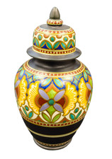 ?? Holland Vase 38cm mit Deckel ? Handbemalt • Bunte Keramik