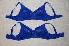 2x HARMONY Mieder Spitzen BH 90C und 95C sexy Spitze Baumwolle blau stretch