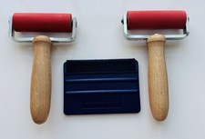 2x Geonit Andruckrolle + Avery Rakel Filzkante Folienwerkzeug NEU unbenutzt