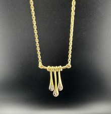 Ankerkette 585 Gold 14 Karat Tropfen Halskette 42cm Damen Goldkette 4,06g