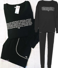 ♡ Kangaroos  Pyjama / Hausanzug - Gr. 40/42 - Schwarz /Weiß  - Logo - NEU ♡