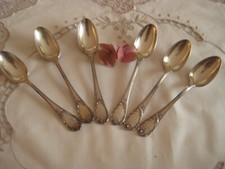 🌺 6 antike franz.Kaffeelöffel versilbert Christofle MARLY punziert C Waage C