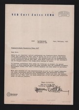 JENA, Brief 1962, VEB Carl