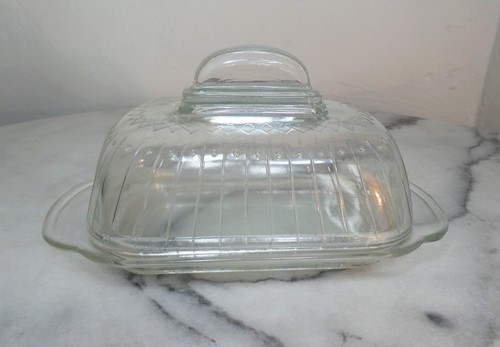 Vintage glas butterdose - glas,