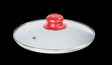 Glasdeckel Topfdeckel Pfannendeckel Deckel Glas Pfannen Töpfe Topf 22 cm rot