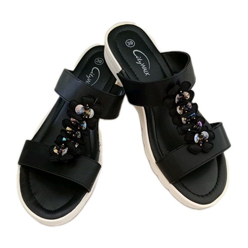 Es1044 schwarze sandalen von - schwarze,