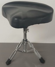 #845 Doppelt verstrebt massiv Sattel Trommel Thron Hocker gepolsterter Sitz chrom schwarz