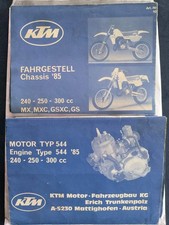 KTM  Motor Typ 544 + Fahrgestell  MX MXC... Teilenummer Faltblatt 240 250 300 cc