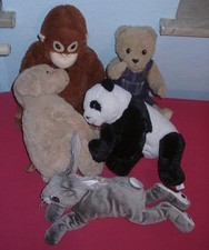 5 IKEA Tiere Affe Hase Panda Bär Hund