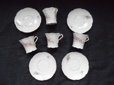 Kaffeetassen Weimar Porzellan 4 Personen Blumendekor Barock 6,5 cm hoch
