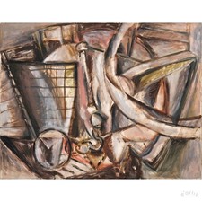 HORST-PETER ZEINERT MALEREI STILLLEBEN RAD GRAU VIOLETT 1967 BERLIN VP: 2400€*