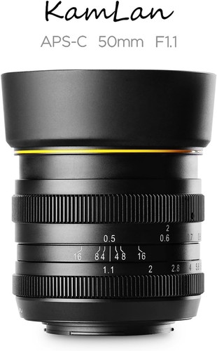 Kamlan 50mm manual focus - f/1.1,
