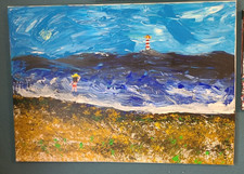 einsame Frau am Meer