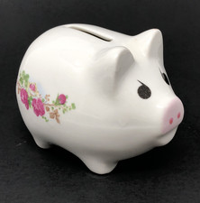 Piggy Coin Bank White Pink