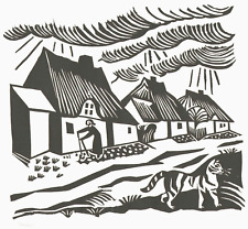 Richard Seewald - Dorfstraße (Rügen) - Holzschnitt 1921, signiert