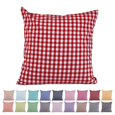 Karierter Kissenbezug Baumwolle Karo 1x1 Dekokissen Sofakissen Landhaus