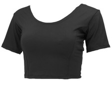 Basic Yogatop, bauchfreies Choli Top - schwarz