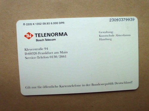 1352 93 telefonkarte - ,