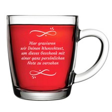 Teetasse aus Glas 340 ml mit personalisierter Gravur - ideal für Tee und Kaffee