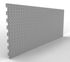 4x Lochwand Rundloch Rückwand gelocht grau 100x40cm Tego Lochwände Eden 