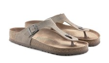 Birkenstock Gizeh Grau Taupe 1022791 - normale weite Größe 44 Vegan Zehentrenner