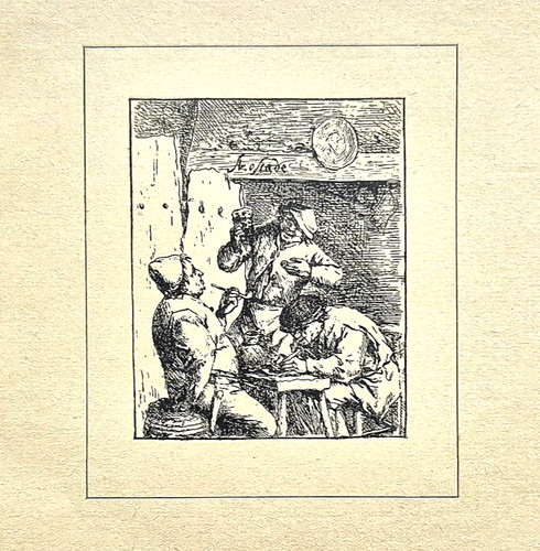 Alte lithographie die - alte, drei