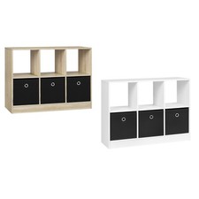 Bücherregal mit3 Schubladen 6 Fächern Bücherschrank Standregal Büroregal #3200