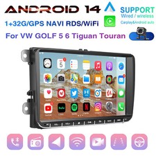Android 14 Carplay Autoradio  GPS SAT NAVI RDS Für VW GOLF 5 6 Tiguan Touran EOS
