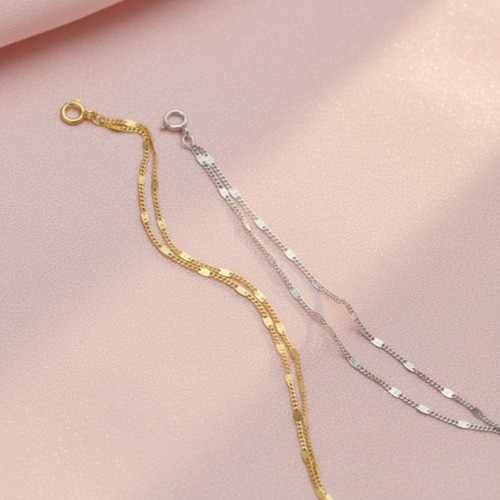 Ladies double chain bracelet