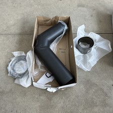 FireFix Ofenrohrset 90, Ø 150 mm schwarz Kamin Winkelrohr Rosette Wandfutter