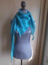 Handarbeit - NEU - Dreiecktuch - Drachenschwanz - Schal  - Stola - blau