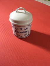 Jäger Eisenberg Porzellan Marmeladen Dose Behälter Blau Weiß DDR