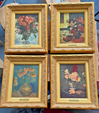 4 Schöne Wandbilder Gemälde Goldrahmen Van Gogh, Eduard Manet,  Renoir, Gauguin