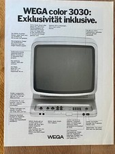 WEGA color 3030 Farbfernseher TV Original 1975 Vintage Advert Werbung Reklame