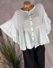 Volants Bluse reine Baumwolle