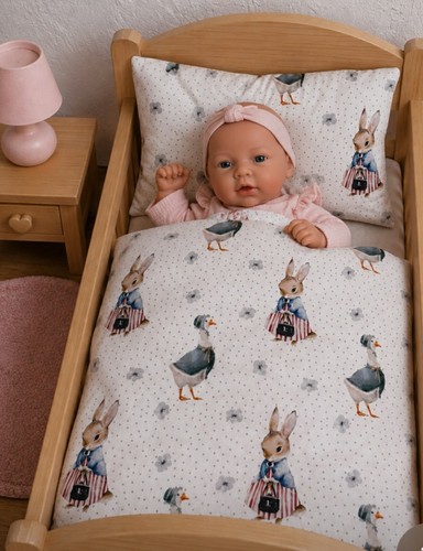 Puppenbettwäsche hase gans - puppenbettwäsche,