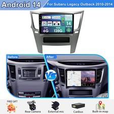 6+128GB Autoradio Android14 Carplay DAB+WIFI Für Subaru Legacy Outback 2010-2014