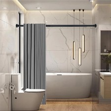 Duschvorhangstangen 76-213cm 1" Durchmesser Spannstange für Vorhänge ohne Bohren