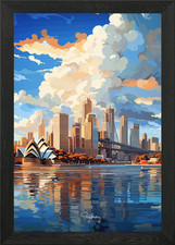 SYDNEY Ölgemälde gerahmt