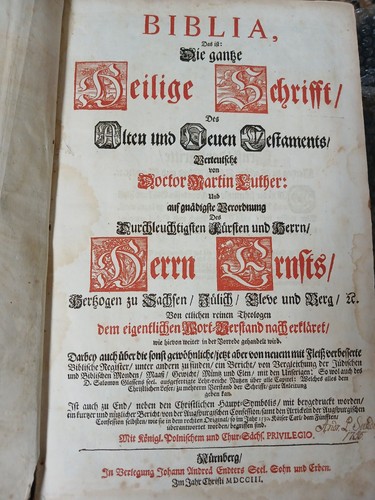 Antike luther bibel - luther, 1703