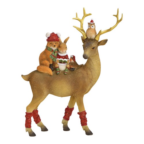 Figur hirsch mit waldtieren - figur,