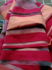 6,4x1,5m Oreganza Meterware Deko Stoff Gardine weinrot beige teilw. transparent 