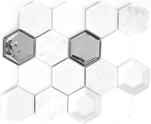 Hexagonale glasmosaik - hexagonale,