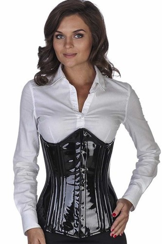 Corsage korsett schwarz lack - corsage,