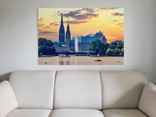 Leinwandbild: Sonnenuntergang an der Alster  - Fotos Bilder Poster aus Hamburg