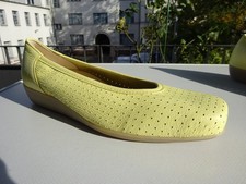 VITAFORM Dam Ballerinas Leder Hirschleder Gummirand Hellgelb Germany Gr.38 H Neu
