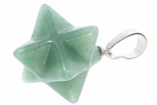  Aventurin Merkaba Stern Schmuck Anhänger Öse silber farben 15x15mm HS1508