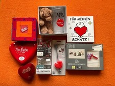 11 Tlg Set Geschenk Box Glas Lichterketten Herz Kuss Bär neu neuwertig