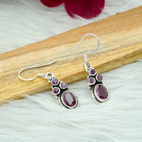 Rubin ohrring sterling schmuck - sterling,