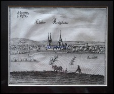 KÃNIGSLUTTER: das Kloster, Kupferstich von Merian um 1645